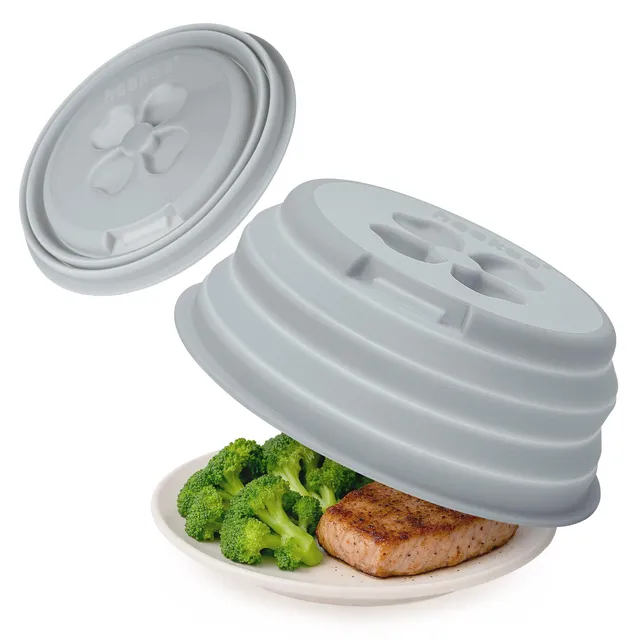 haakaa-collapsible-silicone-microwave-splatter-cover-11-5-inch-vented-with-cente image 1