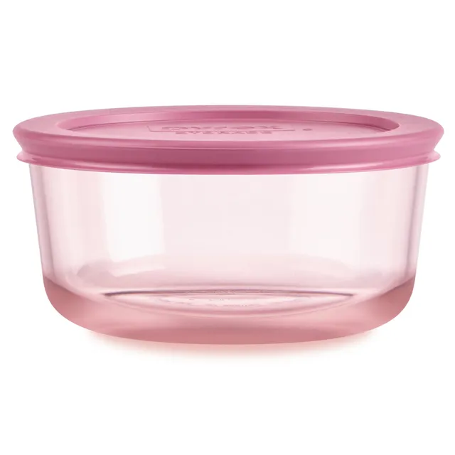 pyrex-simply-store-tinted-glass-4-cup-round-storage-container-with-lid-pink image 1