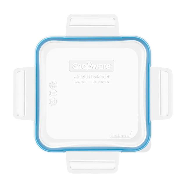 snapware-total-solution-medium-square-plastic-lid-with-light-blue-seal image 1