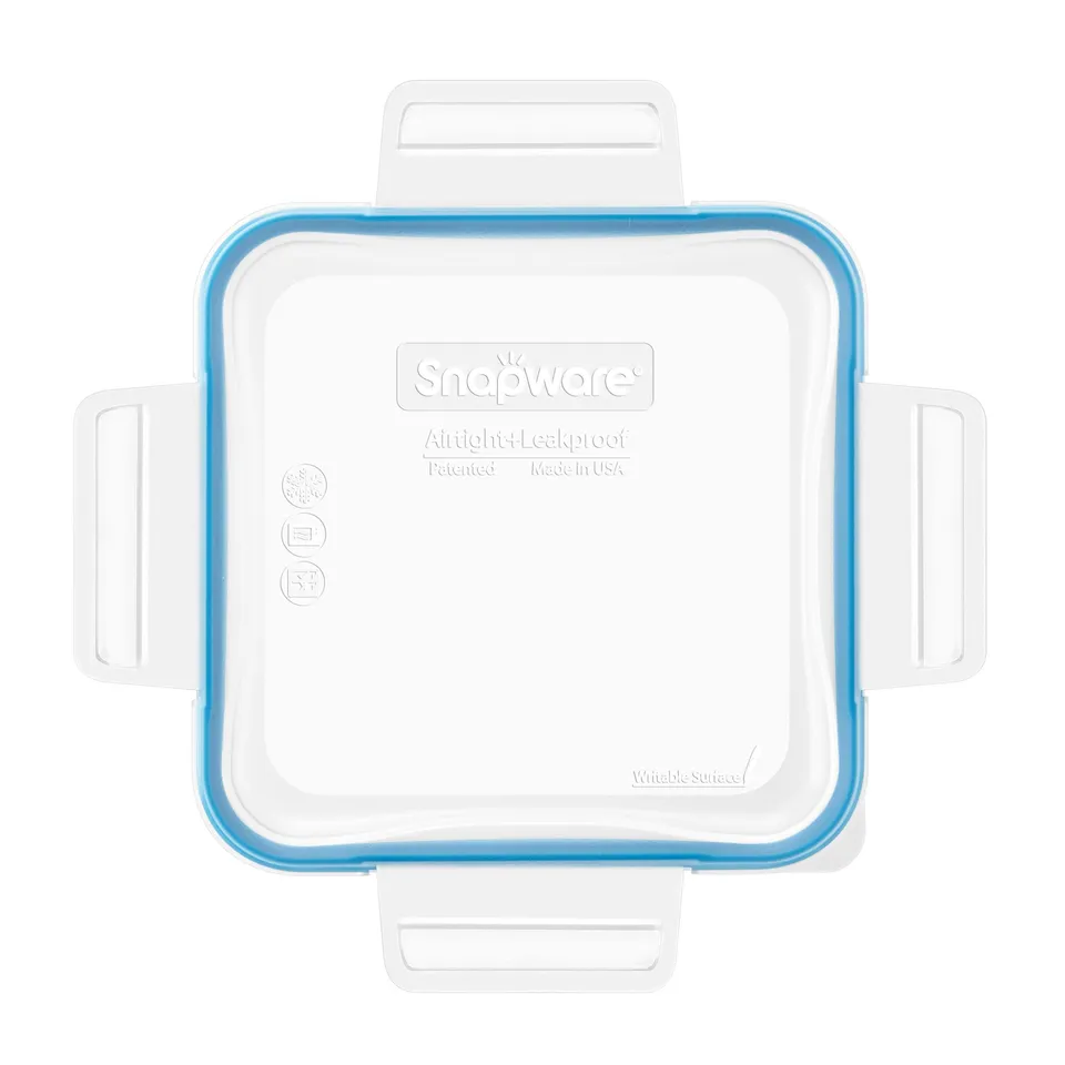 snapware-total-solution-medium-square-plastic-lid-with-light-blue-seal image 1