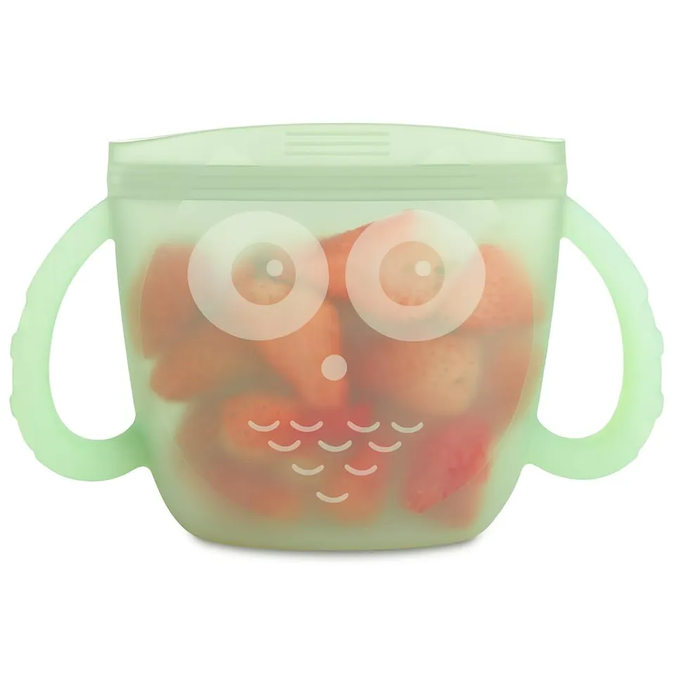 haakaa-oscar-owl-baby-snack-container-silicone-travel-snack-pouch-spill-resistan image 1