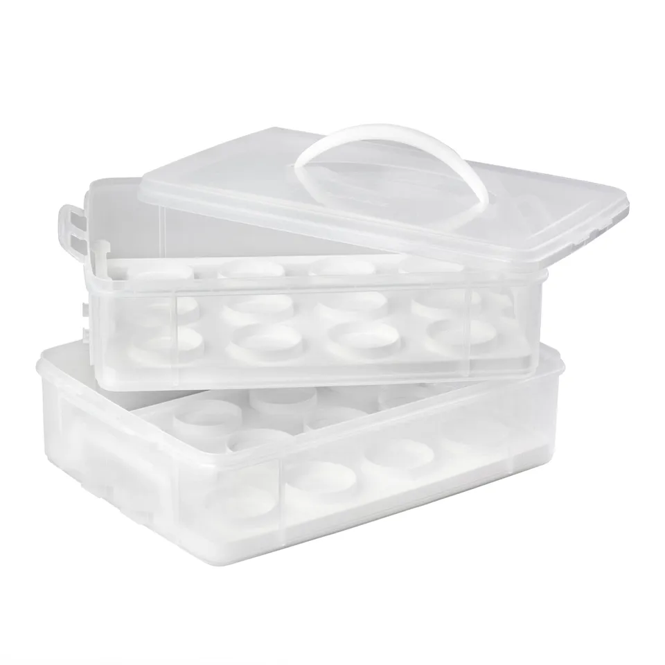snapware-snap-n-stack-enter-tainers-2-layer-cookie-cake-brownie-carrier image 1