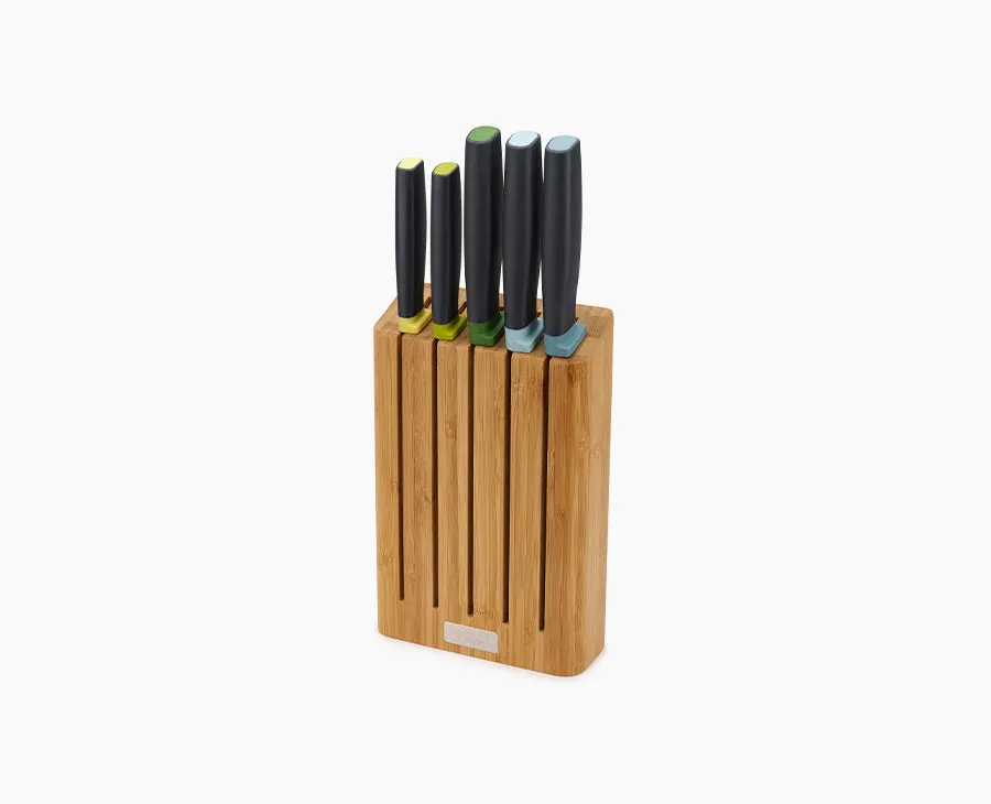 joseph-joseph-elevate-5-piece-knife-set-with-bamboo-block image 1
