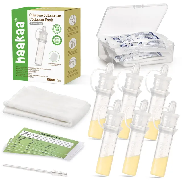 haakaa-colostrum-collector-kit-4ml-6-pcs-with-wipes-case image 1
