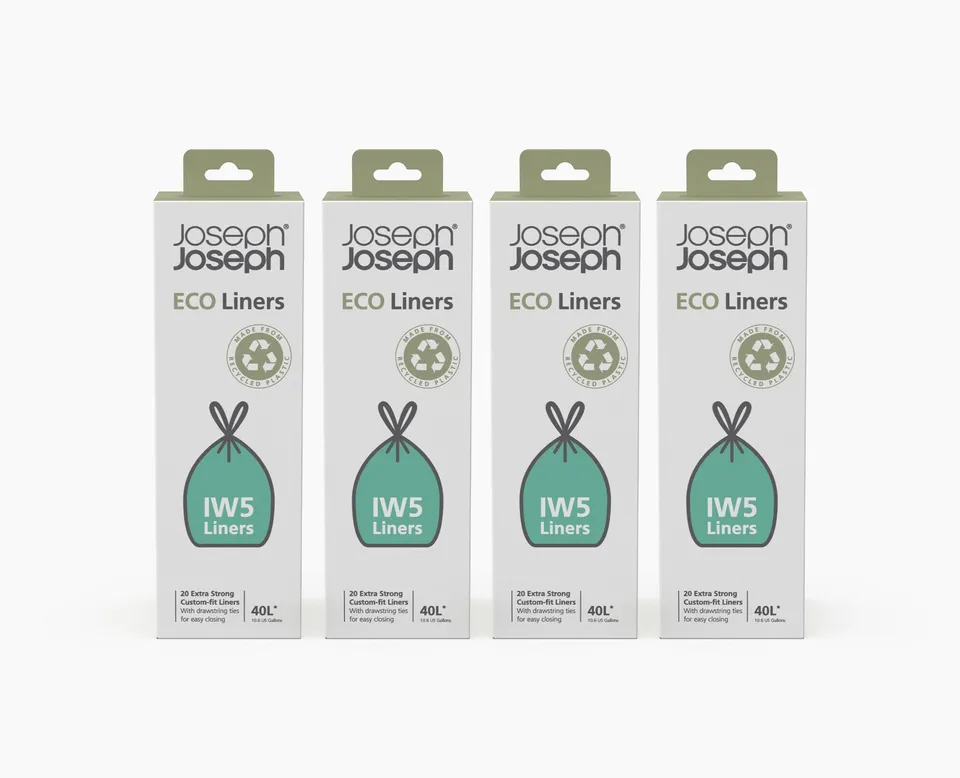 joseph-joseph-iw5-40l-recycled-grey-bin-liners-4-pack-80-liners image 1