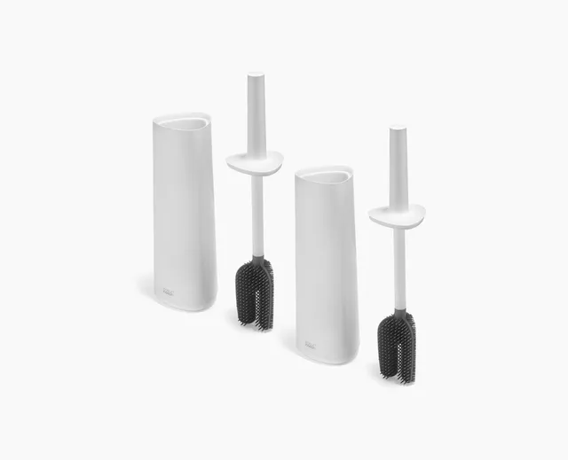 joseph-joseph-flex-360-pack-of-2-gloss-white-toilet-brushes-with-storage-holder image 1