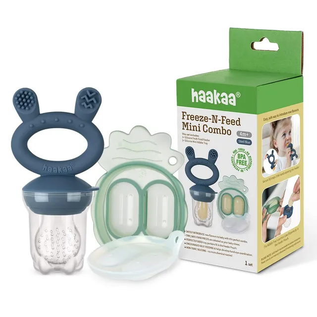 haakaa-freeze-n-feed-mini-combo-silicone-food-feeder-mini-nibble-tray image 1