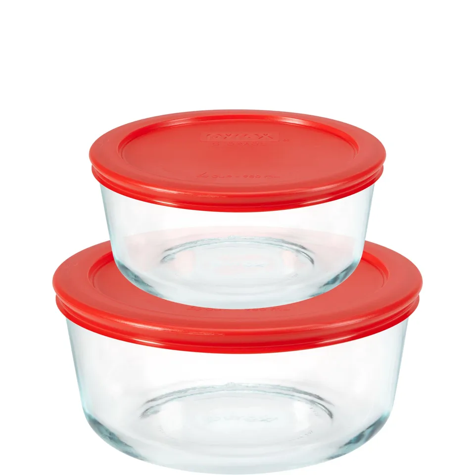 pyrex-simply-store-4-piece-round-glass-storage-set-with-lids image 1