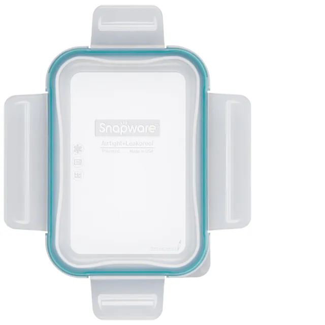 snapware-total-solution-small-rectangle-plastic-lid-with-green-seal image 1