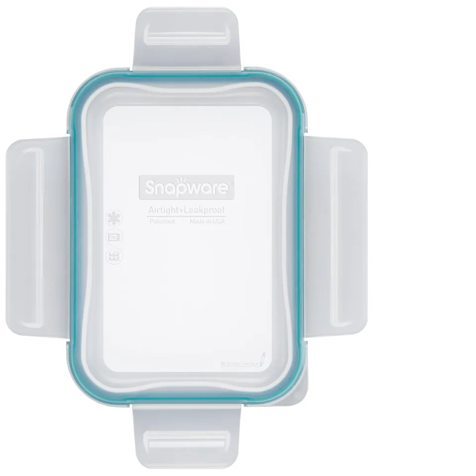 snapware-total-solution-small-rectangle-plastic-lid-with-green-seal image 1