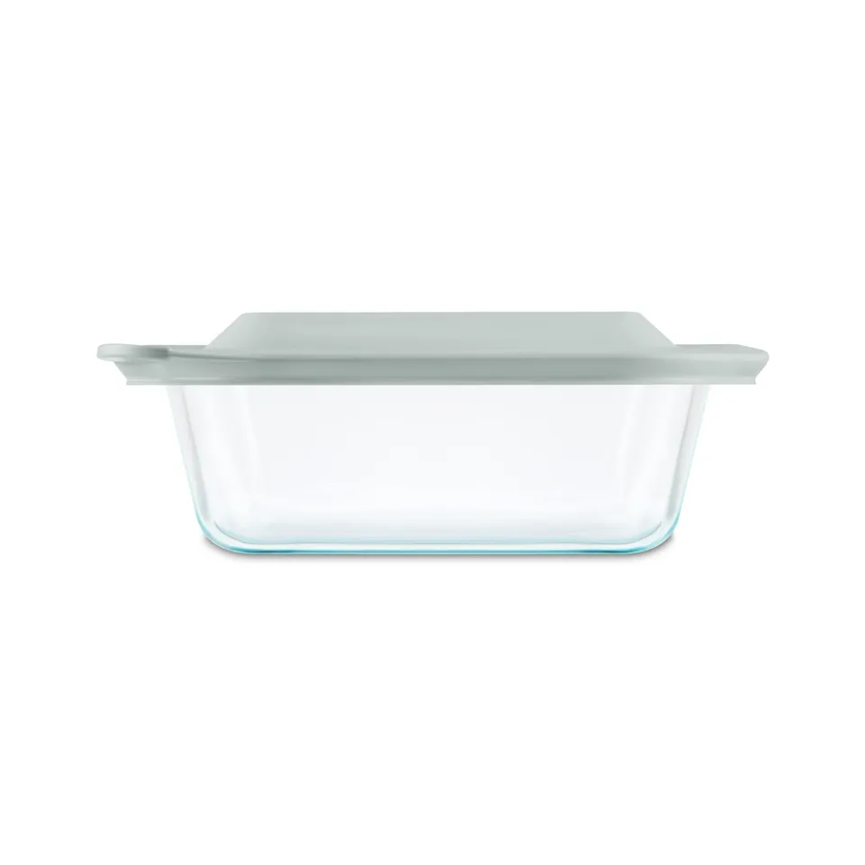 pyrex-deep-8-square-glass-baking-dish-with-sage-green-lid image 1