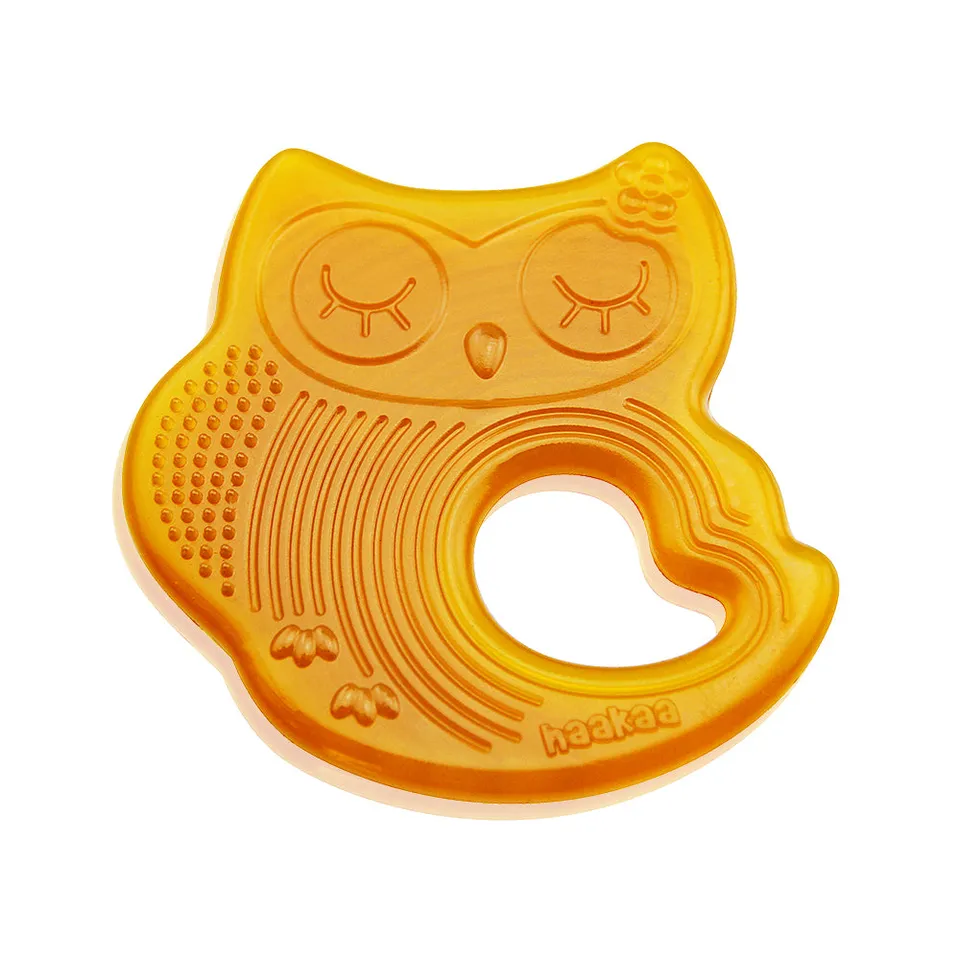 haakaa-sleeping-owl-natural-rubber-teether-1-pk image 1
