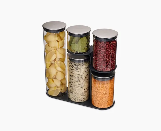 joseph-joseph-podium-stainless-steel-storage-container-set-with-stand image 1