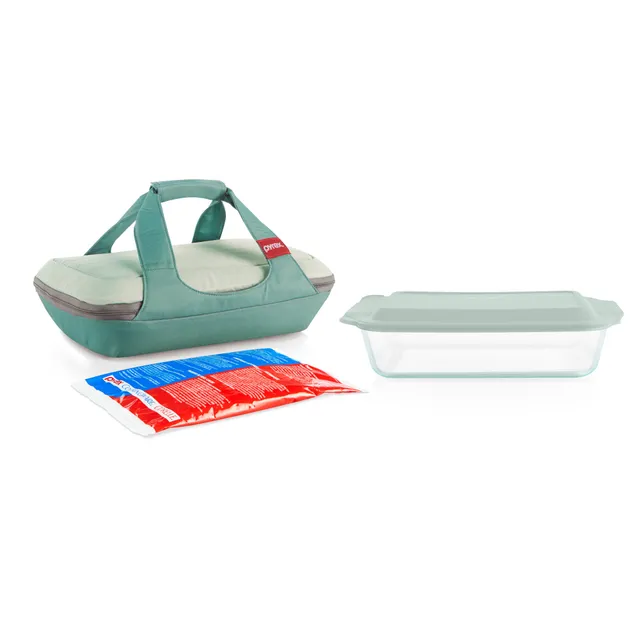 pyrex-deep-portable-4-piece-glass-baking-dish-set-green-sage-lid image 1