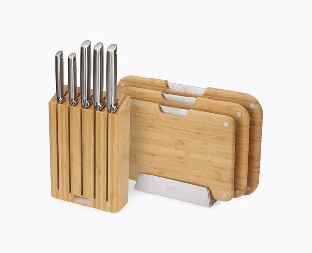 joseph-joseph-2-piece-bamboo-chopping-board-knives-set image 1