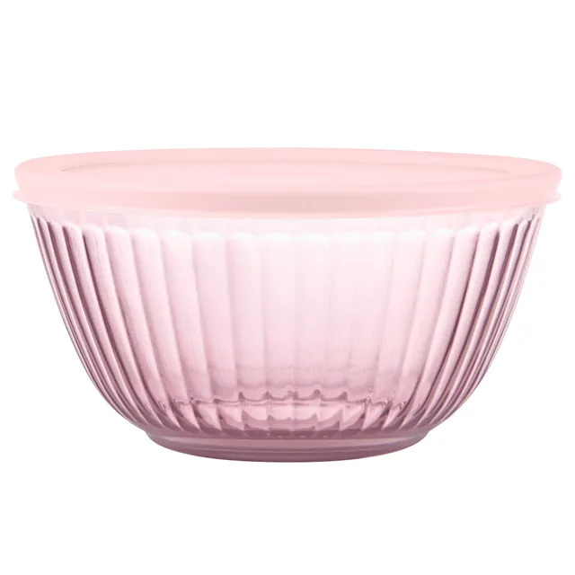 pyrex-sculpted-tinted-glass-2-3qt-mixing-bowl-with-lid-pink image 1