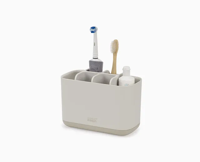 joseph-joseph-easystore-large-matt-ecru-toothbrush-holder image 1