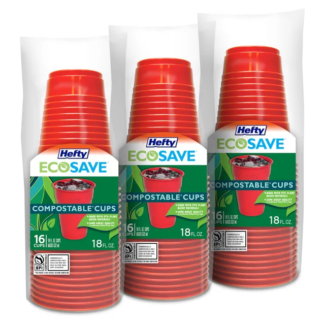 hefty-ecosave-compostable-party-cups-red-18-oz-48-count-3-packs-of-16 image 1