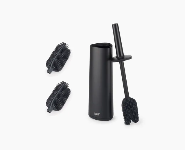 joseph-joseph-flex-360-starter-set-with-toilet-brush-2-replacement-heads-matt-bl image 1