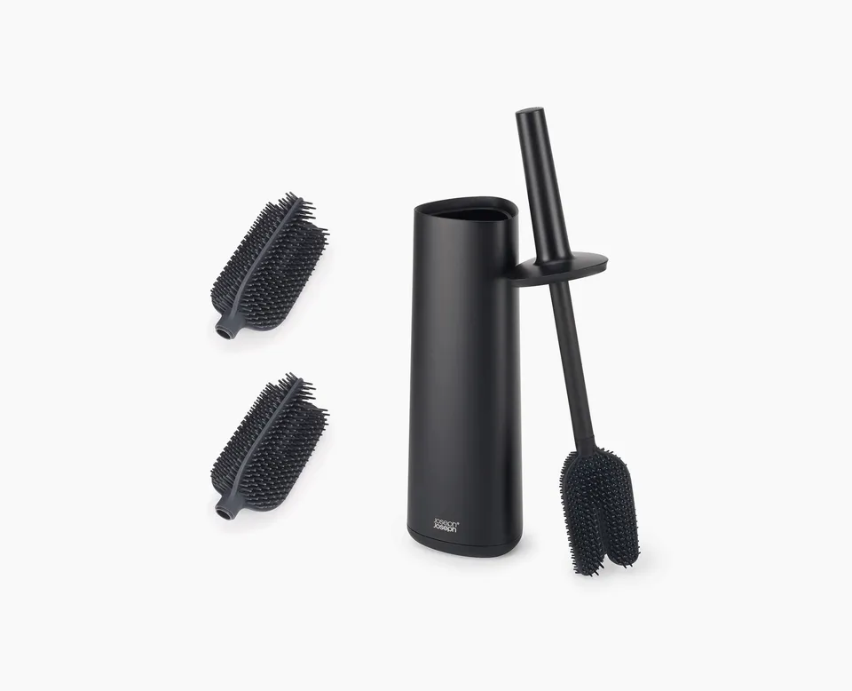 joseph-joseph-flex-360-starter-set-with-toilet-brush-2-replacement-heads-matt-bl image 1