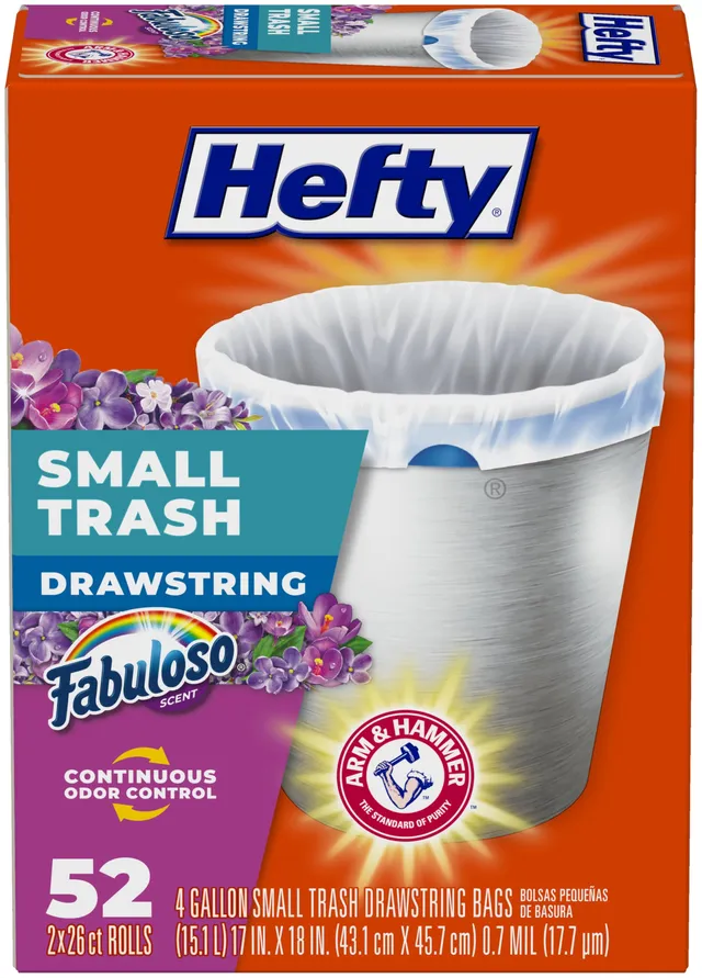 hefty-4-gallon-small-trash-bags-with-arm-hammer-odor-neutralizer-fabuloso-scent- image 1
