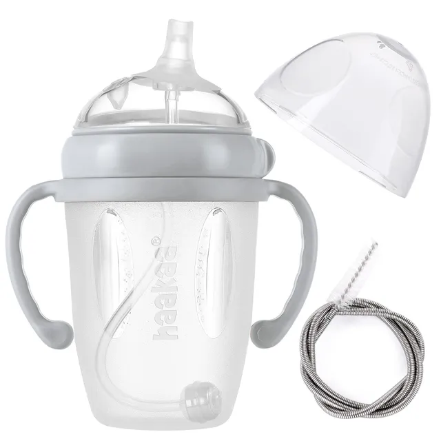 haakaa-weighted-straw-sippy-cup-for-6-months-silicone-baby-straw-cup-with-handle image 1