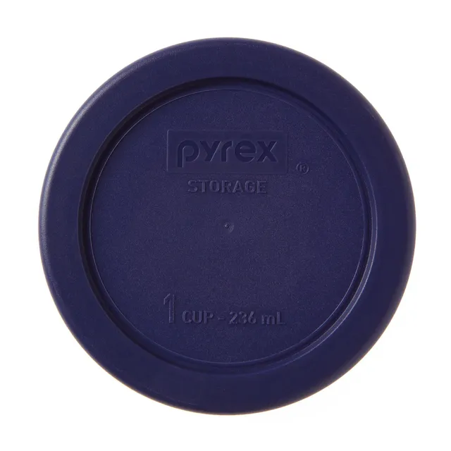 pyrex-blue-lid-for-1-cup-round-glass-food-storage-container image 1