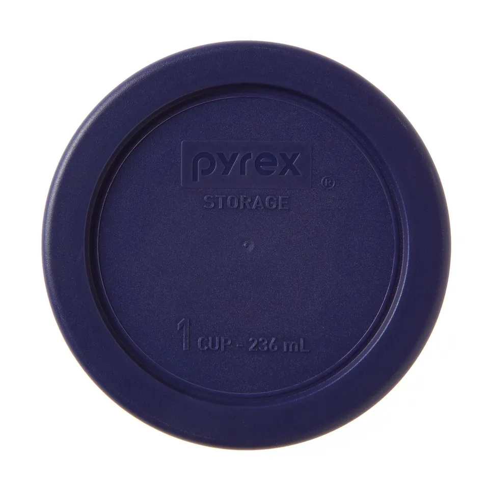 pyrex-blue-lid-for-1-cup-round-glass-food-storage-container image 1