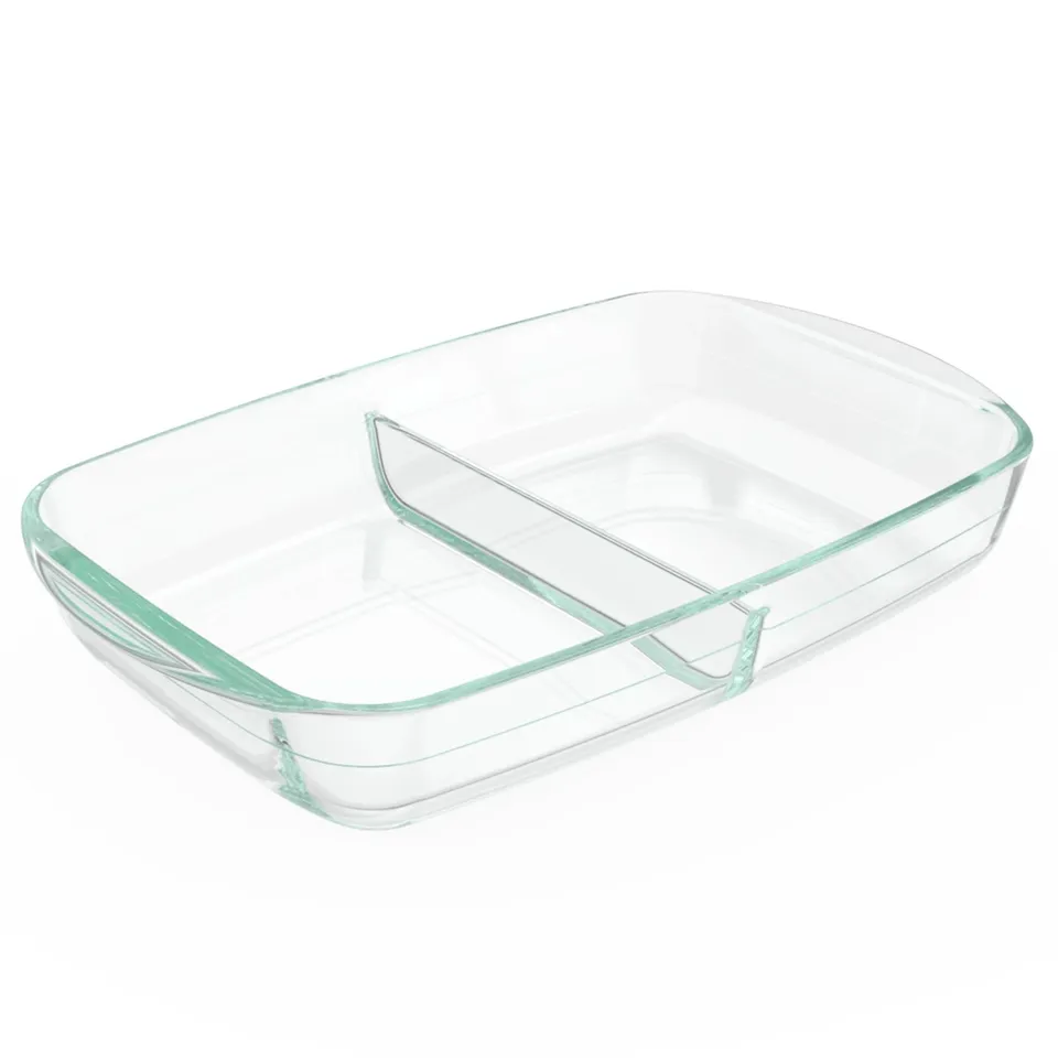 pyrex-8x12-divided-glass-baking-dish image 1