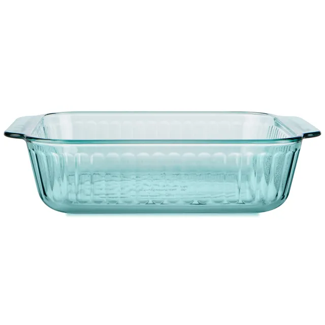 pyrex-sculpted-tinted-glass-8-inch-square-baking-dish-aqua image 1
