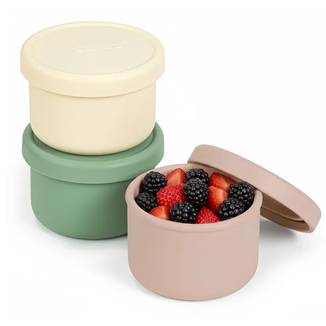 haakaa-mini-round-silicone-baby-food-containers-with-lids-bpa-free-leakproof-sta image 1