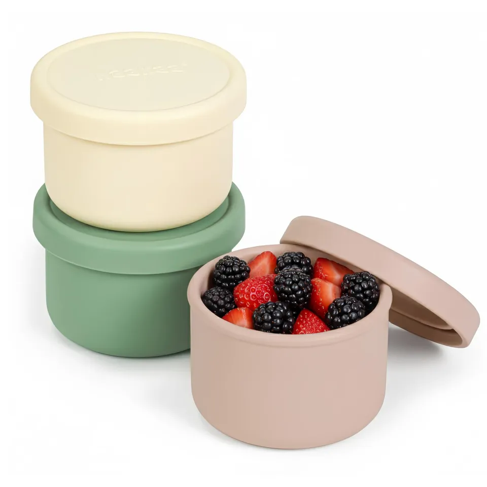 haakaa-mini-round-silicone-baby-food-containers-with-lids-bpa-free-leakproof-sta image 1