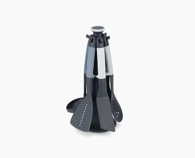 joseph-joseph-elevate-6-piece-blue-utensil-set-with-carousel-stand-editions image 1