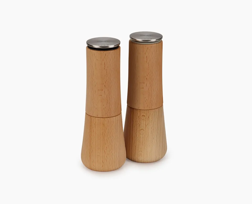 joseph-joseph-milltop-wood-salt-and-pepper-mill-set-2-piece image 1