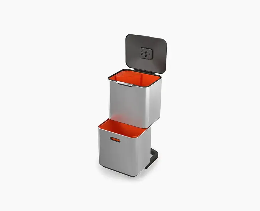 joseph-joseph-totem-max-60l-stainless-steel-waste-recycling-bin image 1