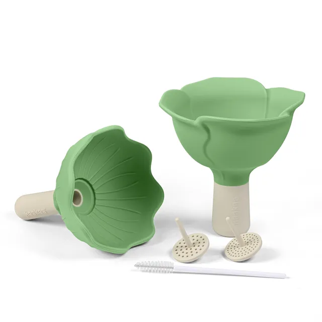 haakaa-silicone-flower-funnel-set-2-piece-kitchen-funnel-with-snack-bowl-design- image 1