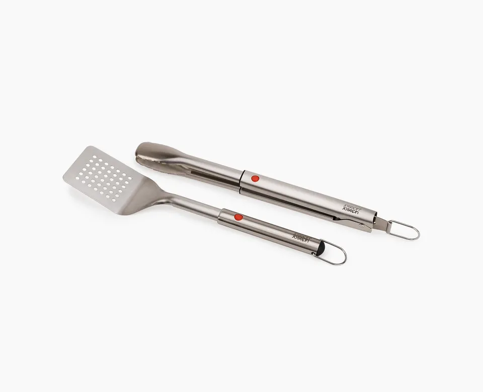 joseph-joseph-grillout-2-piece-stainless-steel-bbq-turner-tongs-set image 1