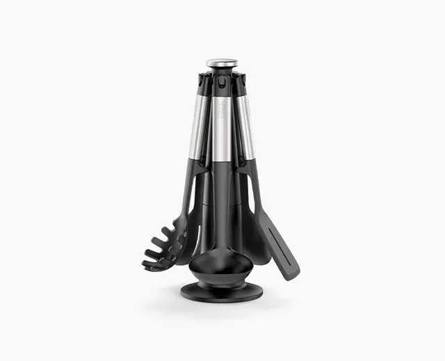 joseph-joseph-elevate-stainless-steel-silicone-5-piece-utensils-carousel-set image 1