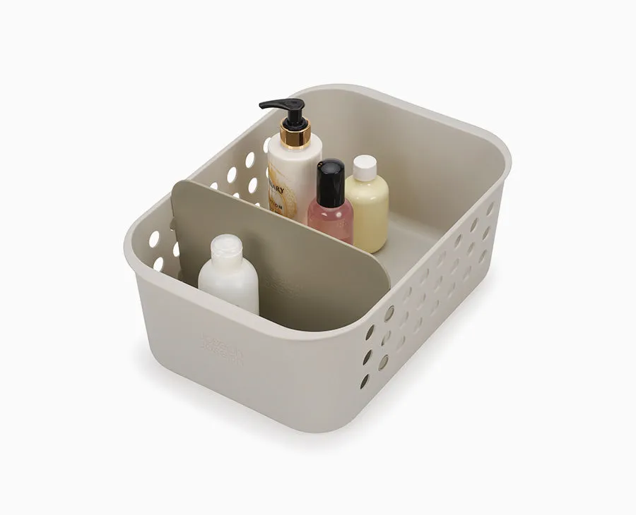 joseph-joseph-easystore-large-ecru-bathroom-storage-basket-with-divider-and-vent image 1