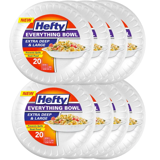 hefty-everything-foam-bowls-28-oz-9-inch-diameter-20-count-extra-deep-disposable image 1