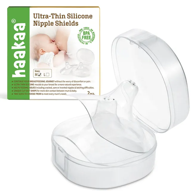 haakaa-nipple-shields-ultra-thin-silicone-breastfeeding-shields-with-carry-case- image 1