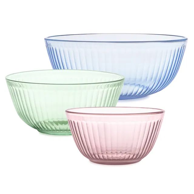 pyrex-colors-sculpted-tinted-3-piece-mixing-bowl-set-no-lid-pink-green-blue image 1
