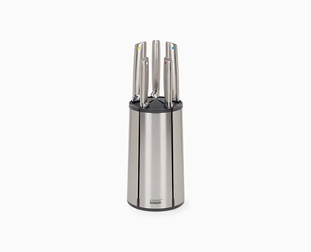 joseph-joseph-elevate-steel-knives-carousel-5-piece-set-with-rotating-block image 1