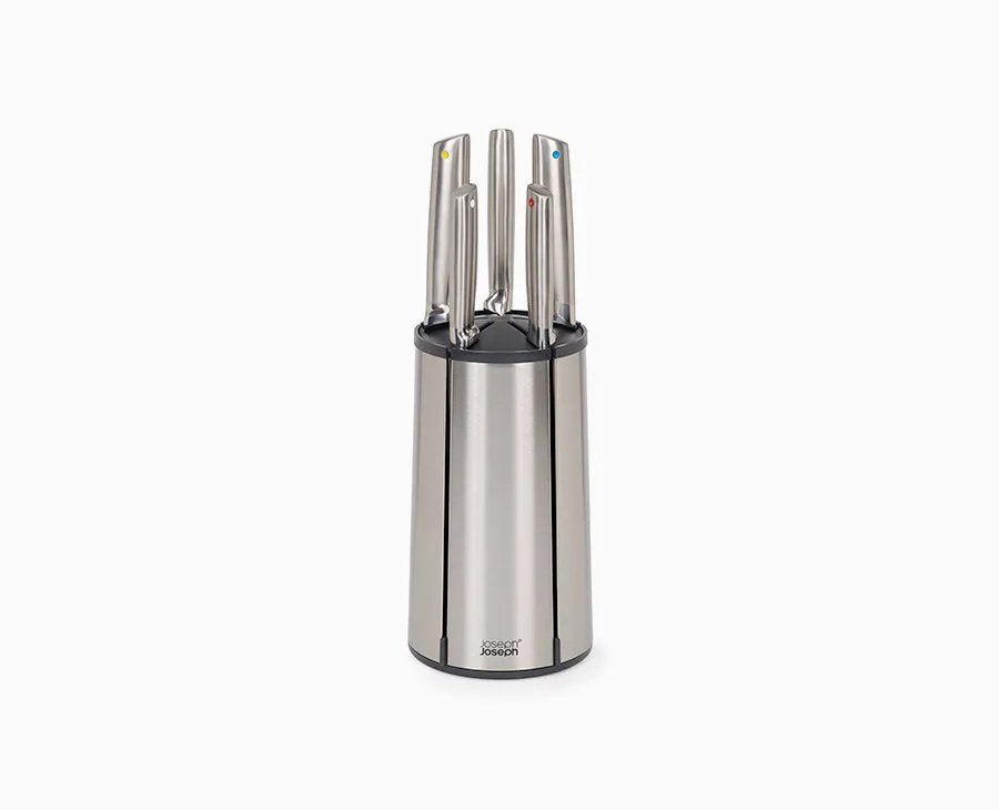 joseph-joseph-elevate-steel-knives-carousel-5-piece-set-with-rotating-block image 1