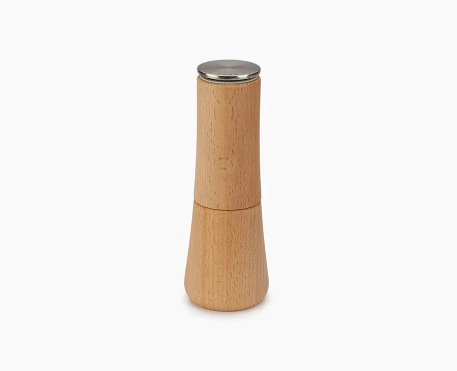 joseph-joseph-milltop-wood-salt-mill-natural-beech-wood-inverted-design image 1