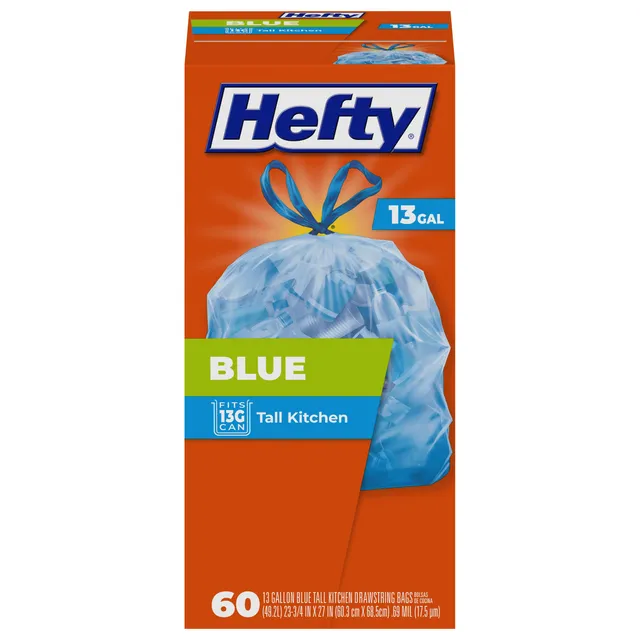 hefty-blue-trash-bags-13-gallon-unscented-60-count-tall-kitchen-bags-with-drawst image 1