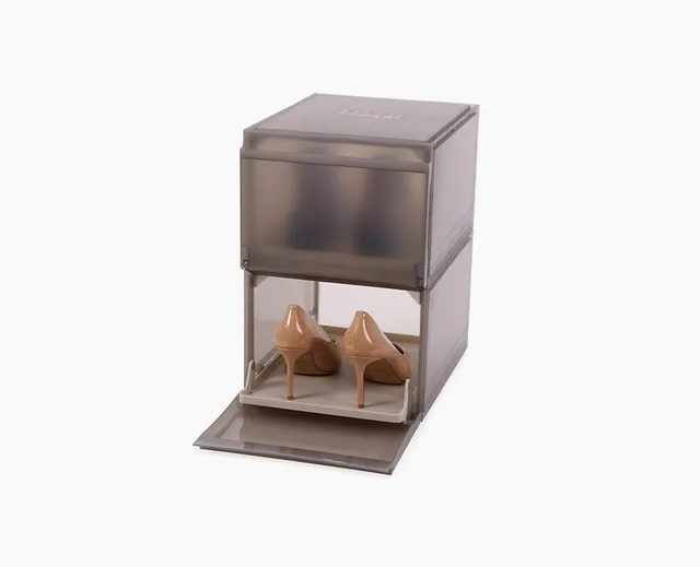 joseph-joseph-shoecase-2-piece-grey-shoe-storage-box image 1