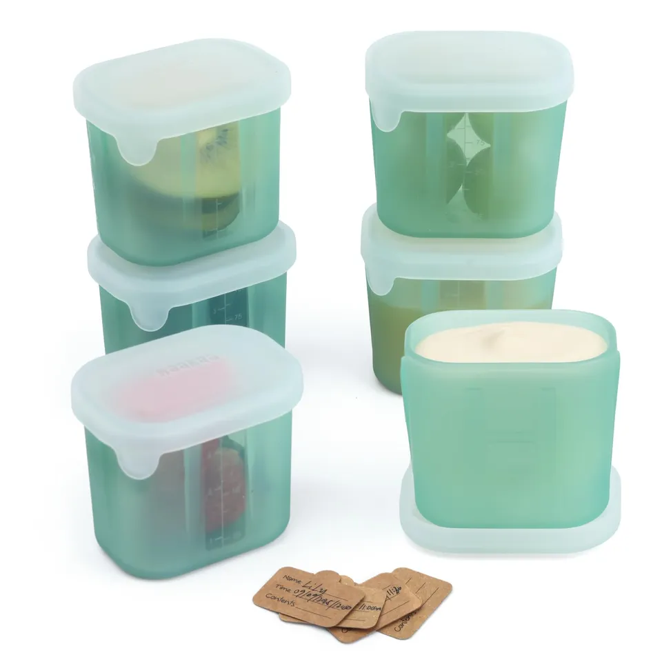 haakaa-mini-meal-silicone-baby-food-containers-3-oz-6-pack-with-airtight-lids image 1