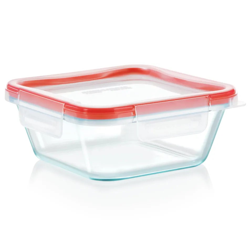 pyrex-freshlock-4-cup-square-glass-storage-container-with-locking-lid image 1