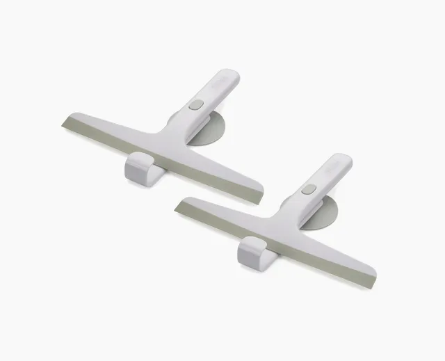 joseph-joseph-easystore-pack-of-2-light-grey-shower-squeegees-with-storage-hook image 1